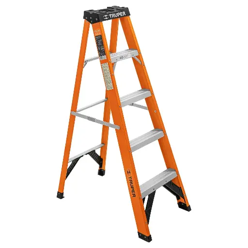 [EST-24FV] Escalera de tijera, tipo ll, 4 peldaÒos, fibra de vidrio