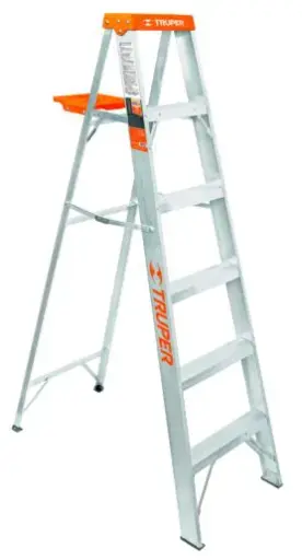 [EST-27] Escalera de tijera, tipo ll, 7 escalones y bandeja