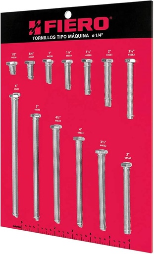 [EXF-TORM-1/4] Exhibidor Fiero con tornillos tipo m·quina, 1/4'