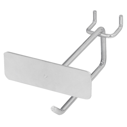 [GA-4X] Ganchos rectos con porta-etiqueta, 4'