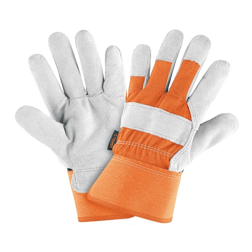 [GU-235] Guantes de carnaza y loneta, unitalla