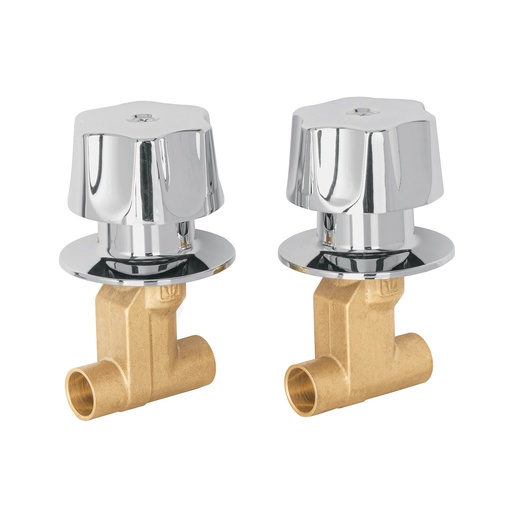 [E-652B] Jgo 2 llaves empotrar soldables c/manerales met·licos,Basic