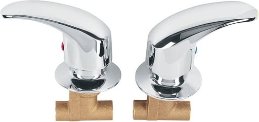 [AQE-662] Juego 2 llaves de empotrar, soldable tipo palanca, Aqua