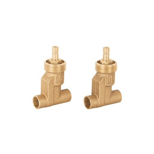 [E-652SCE] Juego 2 llaves empotrar soldables, cer·mico de 1/4 vuelta