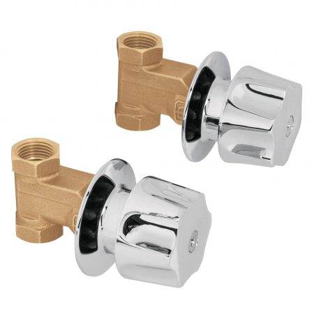 [E-052] Juego 2 llaves empotrar, regadera, roscables, cubo, Basic