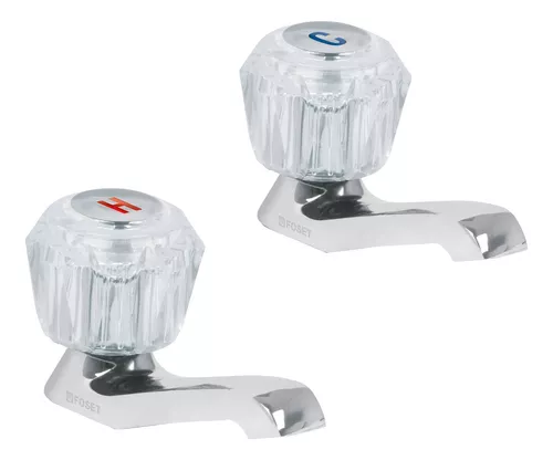 [M-242A] Juego 2 llaves para lavabo, manerales de acrÌlico, Basic