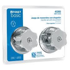 [MR-100B] Juego 2 manerales met·licos para regadera, en blister