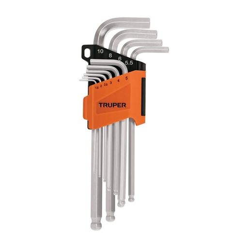 [ALLX-10M] Juego de 10 llaves allen, punta bola, largas, milimÈtricas