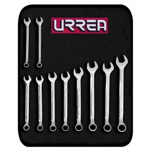 [1200KM] Juego de 10 llaves combinadas pulido espejo 12 puntas métricas