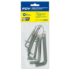 [141721] Juego de 10 llaves hexagonales "L" en pulgadas en argolla