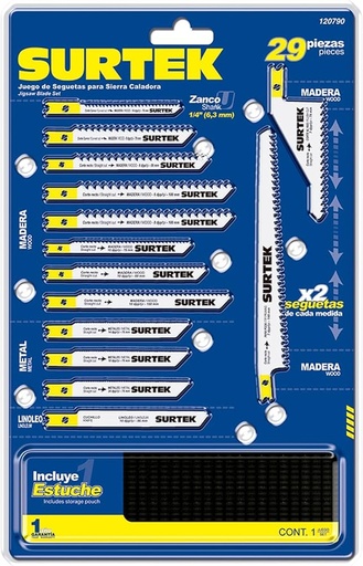 [120790] Juego de 29 seguetas para sierra caladora