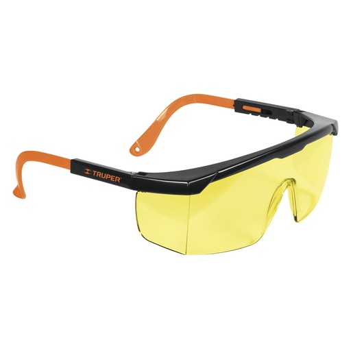 [LEN-2000A] Lentes de seguridad ajustables, mica ambar, Classic