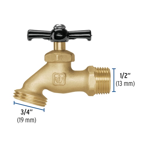 [LLJ-100] Llave para manguera, latÛn, 100 gr, 1/2', Foset Basic