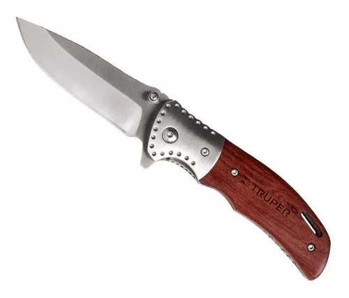 [NV-4] Navaja abatible, mango de madera, 4-1/2'