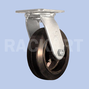 [27PP60JM0417YY] RODAJA GIRATORIA POLIURETANO 6 X 2 BR - CON BALERO DE RODILLOS MEDIDA DE LA PLACA: 4 X 4 1/2