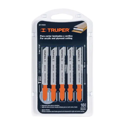 [ST-119-B] Segueta caladora,cortes rectos triplay, zanco t,12dpp,5pzas