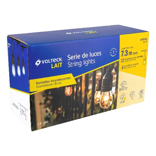 [SL-7I] Serie de 12 luces incandescentes para exterior, 7.3 m