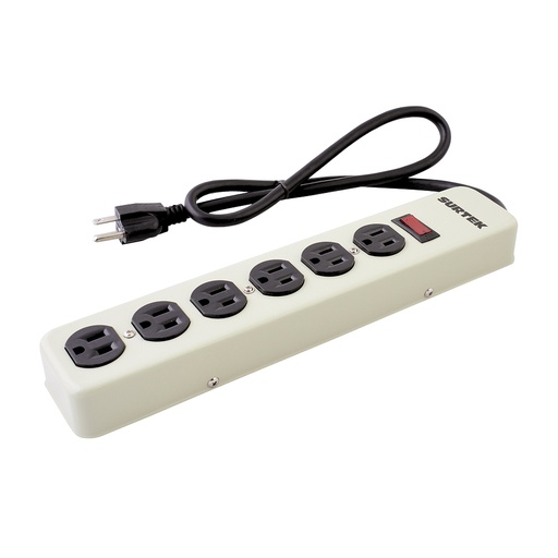 [136222] Supresor de picos metálico 6 entradas 600J