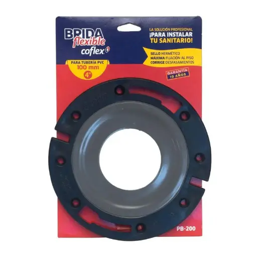 [PV-200] BRIDA FLEXIBLE PARA INSTALACION DE SANITARIO 4 PULD. DE PVC  PV-200 COFLEX 