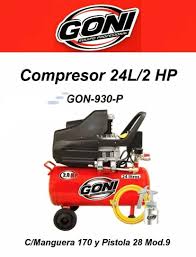 GON930P COMPRESOR 2HP.24L MANGUERA Y PISTOLA 