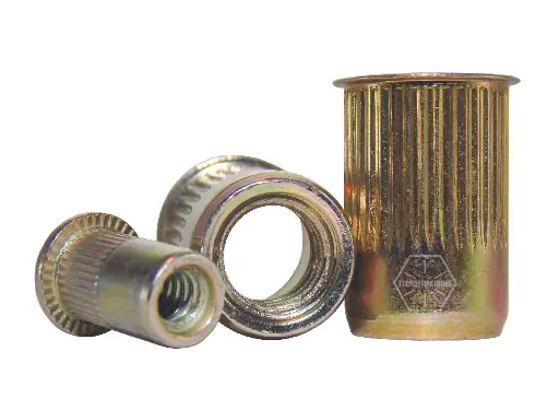 02-084-1/4 TUERCA REMACHABLE MOLETEADA AMERICANA ALA CORTA NC 20H TROPICALIZADA 1/4