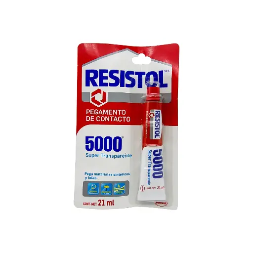 RESISTOL 5000 Pegamento De Contacto 21 Ml (0.71 Oz) Base Solvente Transparente (5000) (Blister)