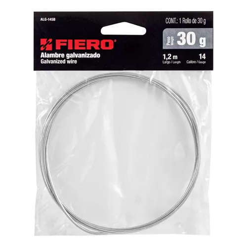Alambre galvanizado, rollo 30 g, en bolsa, calibre 14