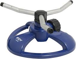 Aspersor metálico giratorio 3 brazos con base metálica estacionaria