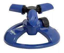 Aspersor plástico giratorio 3 brazos con base metálica estacionaria