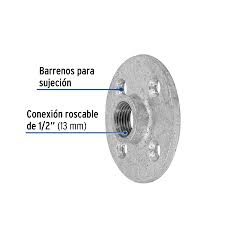 Brida, acero galvanizado, 1/2'
