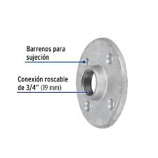 Brida, acero galvanizado, 3/4'