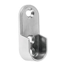 Brida†cromada†para tubo ovalado†de†closet   48978  HERMEX