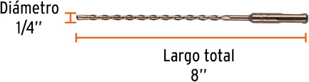 Broca SDS Plus 1/4 x 8'