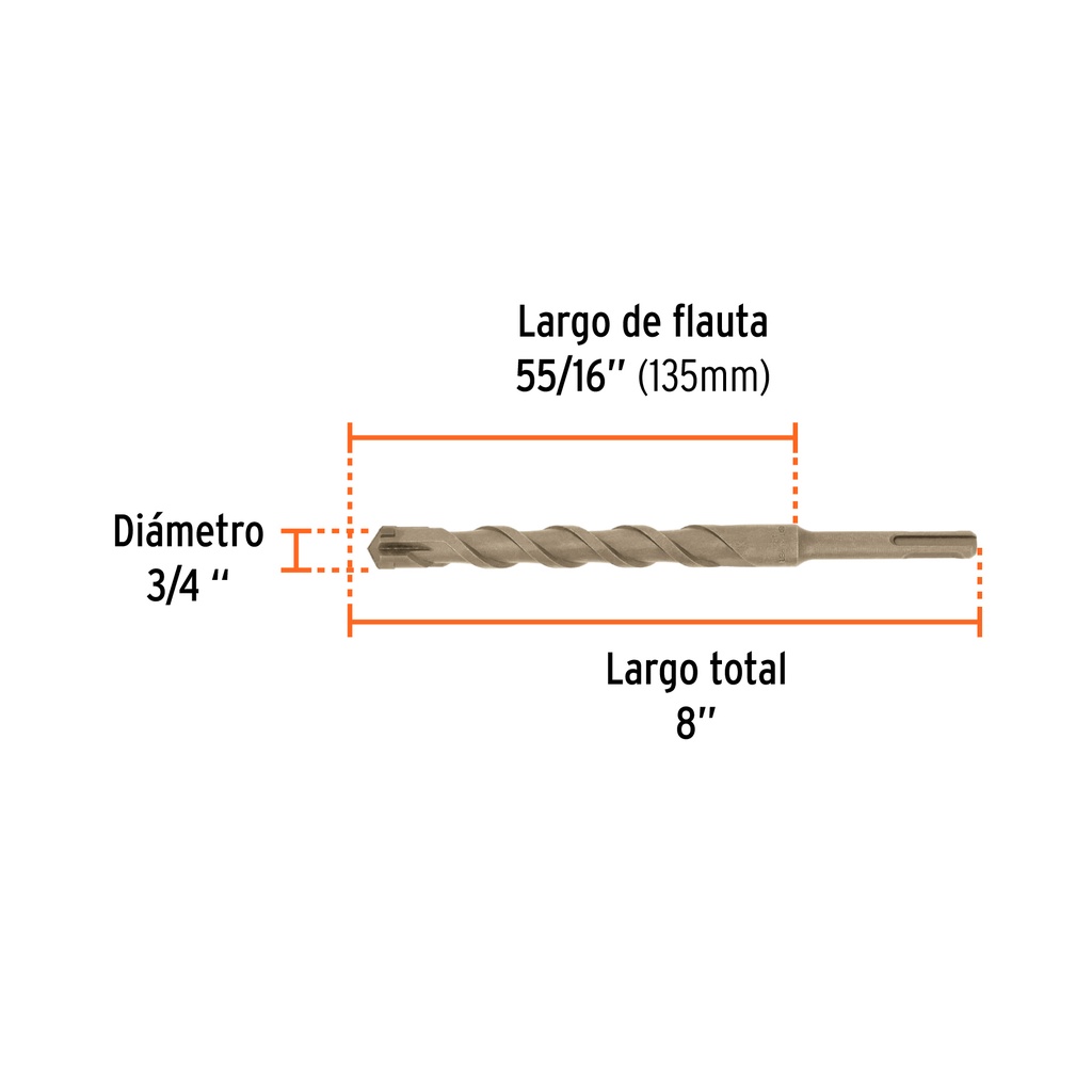 Broca SDS Plus 3/4 x 8'