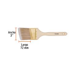 Brocha cerdas sintÈticas, mango madera,corte angular, 3'                                13341  TRUPER 