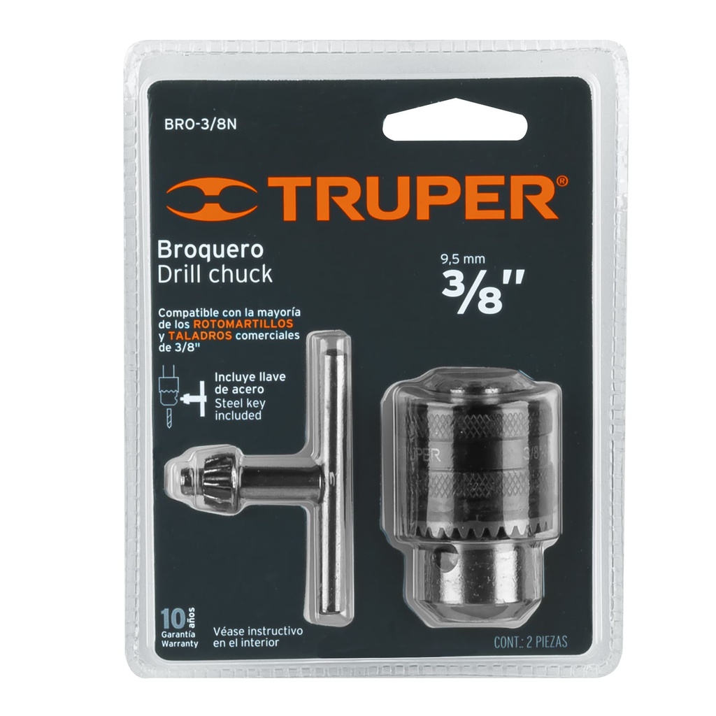 Broquero con llave, 3/8'