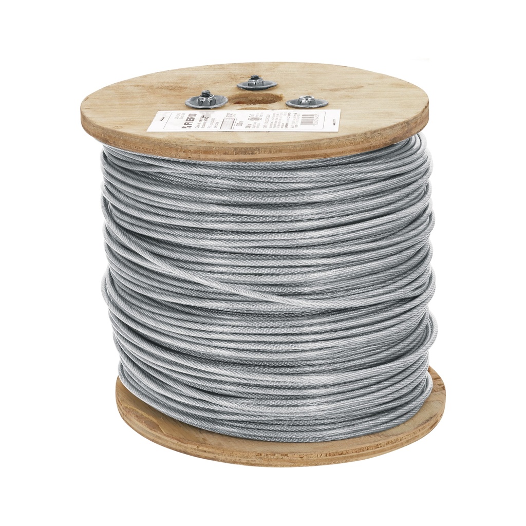 Cable rÌgido de acero 3/32', recubierto PVC, 7X7, 300  m  FIERO  48805