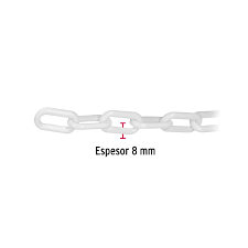 Cadena de pl·stico de 8mm, blanca          44181  fiero 