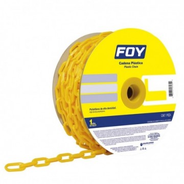 Cadena plástica 8 mm x 5/16" 25 mt 80 kg amarilla  143425  FOY 