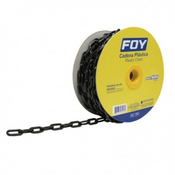Cadena plástica 8 mm x 5/16" 25 mt 80 kg negra  143427  FOY 