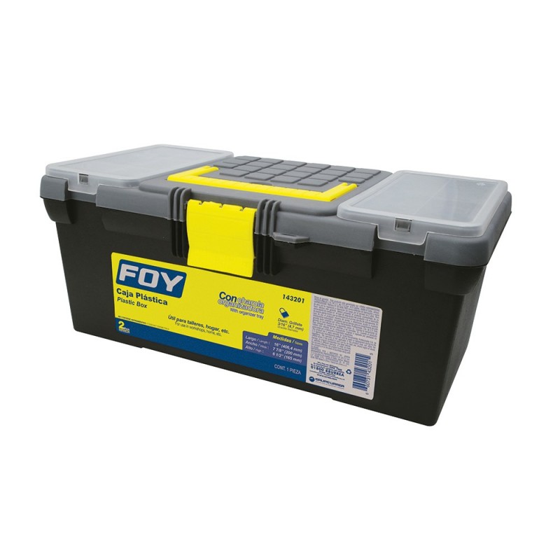 Caja portaherramientas plástica con organizadora 16"