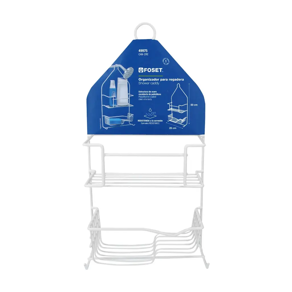 Canastilla para regadera, doble,rectangular  49975  FOSET 