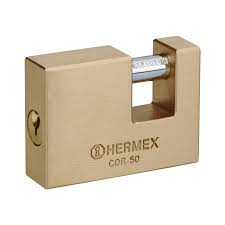 Candado antipalanca, 50mm, cuerpo de latÛn llave tradicional   43355  HERMEX 