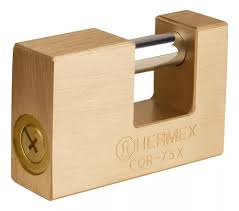 Candado antipalanca, 75mm, cuerpo de latÛn, llave tetra   43353  HERMEX 