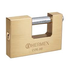 Candado antipalanca, 88mm, cuerpo de latÛn llave tradicional   43358  HERMEX