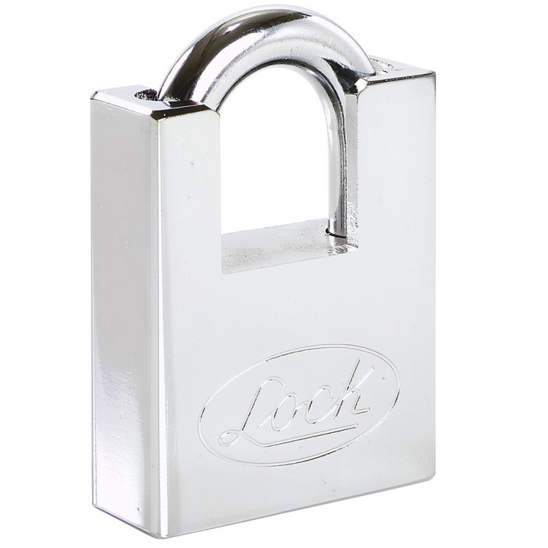 Candado de acero antipalanca, llave de discos 50mm cromo satinado         L22A50DCSB  LOCK 