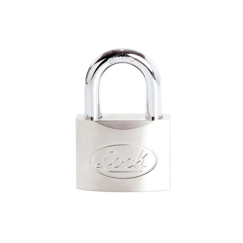 Candado de acero corto llave de discos 50mm cromo satinado                    L22S50DCSB  LOCK 