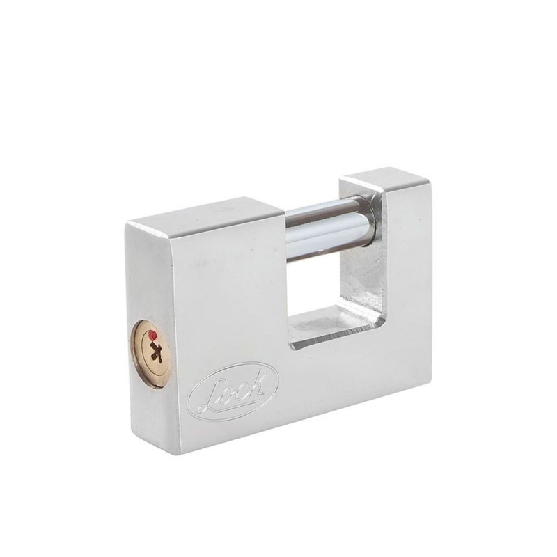 Candado de acero para cortina llave tetra 80mm cromo satinado   L22C80TCSB  LOCK