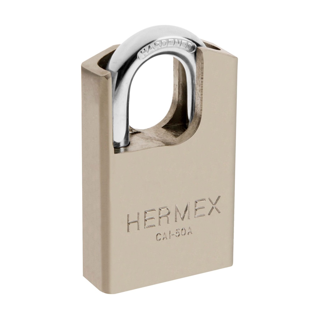 Candado de acero, m·xima seguridad, 50mm, llave anti-ganz˙a   43334  HERMEX 