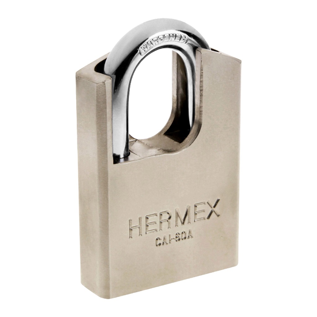 Candado de acero, m·xima seguridad, 60mm, llave anti-ganz˙a   43335  HERMEX
